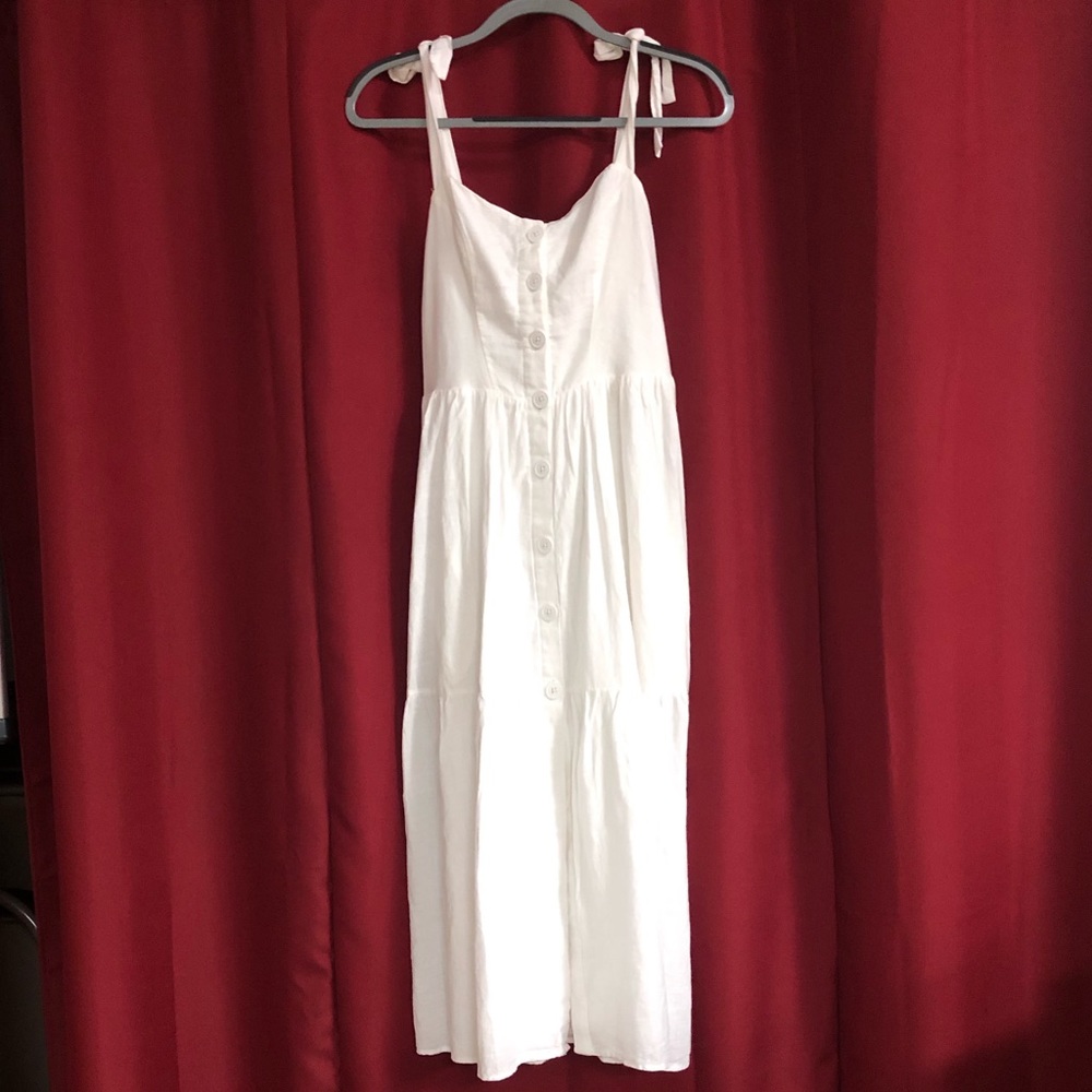 UO Positano Midi Dress in White, Size Medium